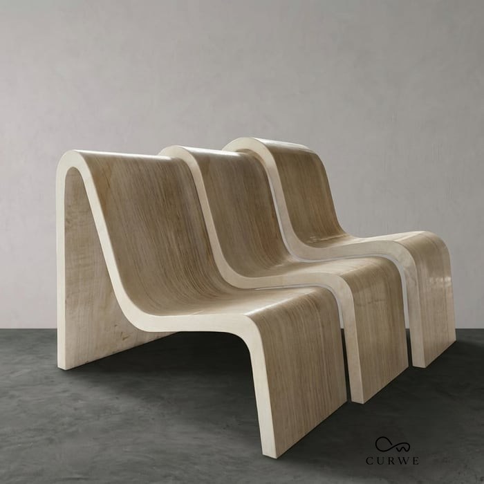 Luxury stone furniture: sandstone wave-form sculptural chair