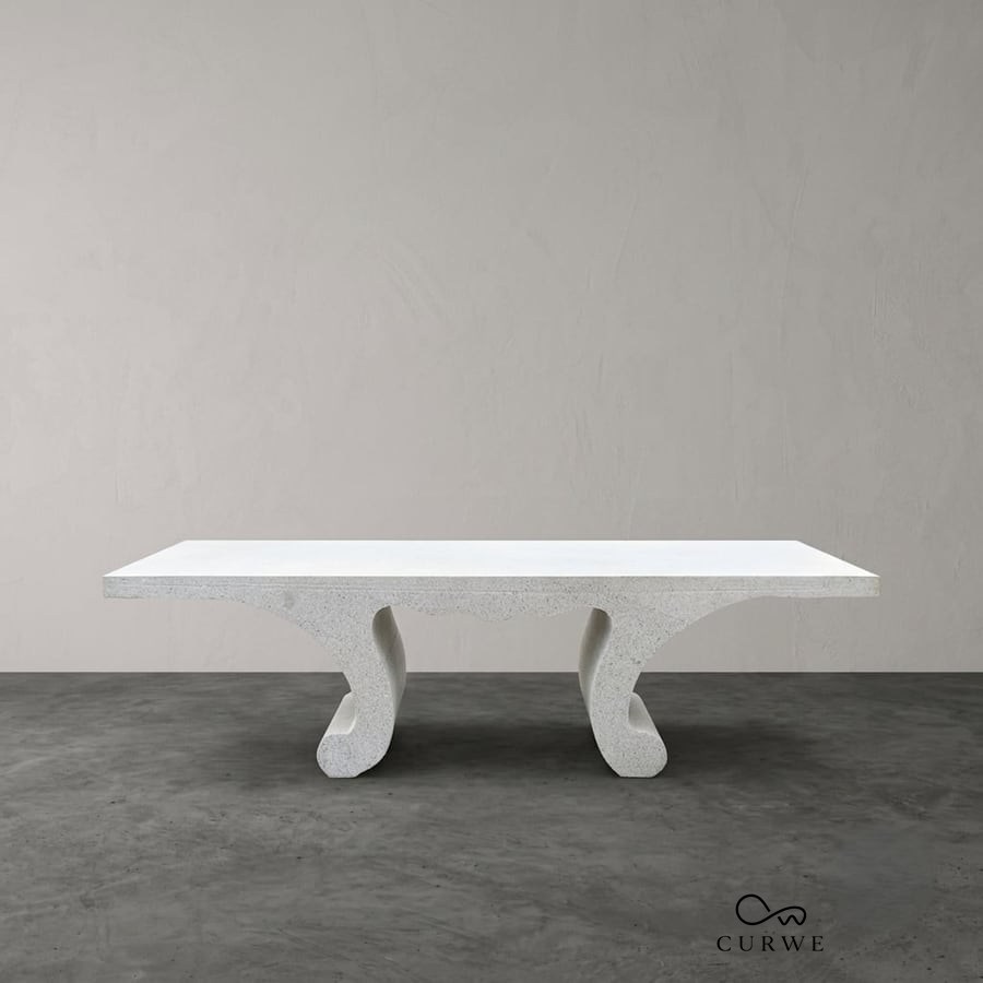 Santulan granite coffee table on symmetrical curved legs