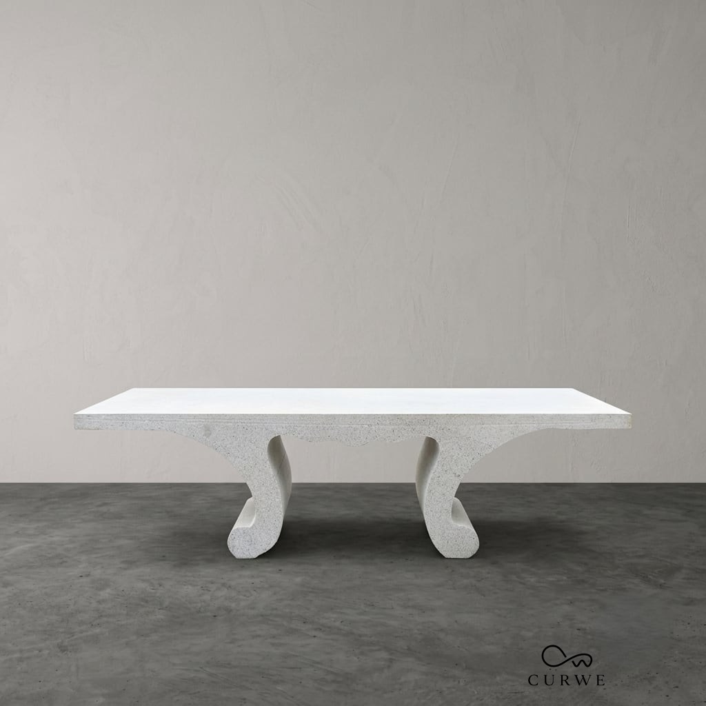 Santulan granite coffee table on symmetrical curved legs