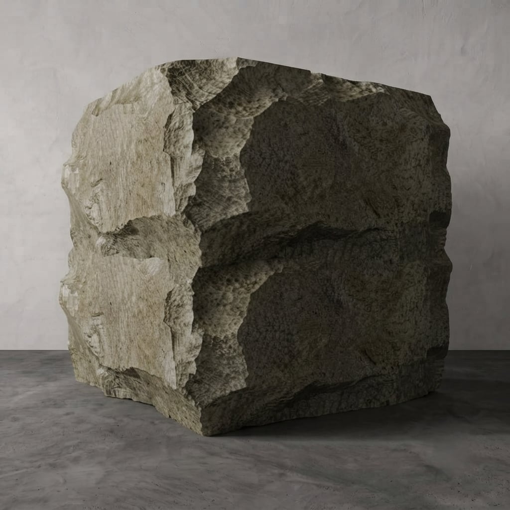 Raw quarried block before carving